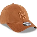 gorra-curva-marron-ajustable-con-logo-marron-9forty-cord-de-new-york-yankees-mlb-de-new-era