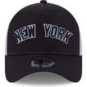 casquette-trucker-bleue-marine-a-frame-team-script-new-york-yankees-mlb-new-era