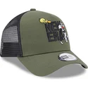 gorra-trucker-verde-a-frame-de-piolin-y-silvestre-looney-tunes-de-new-era