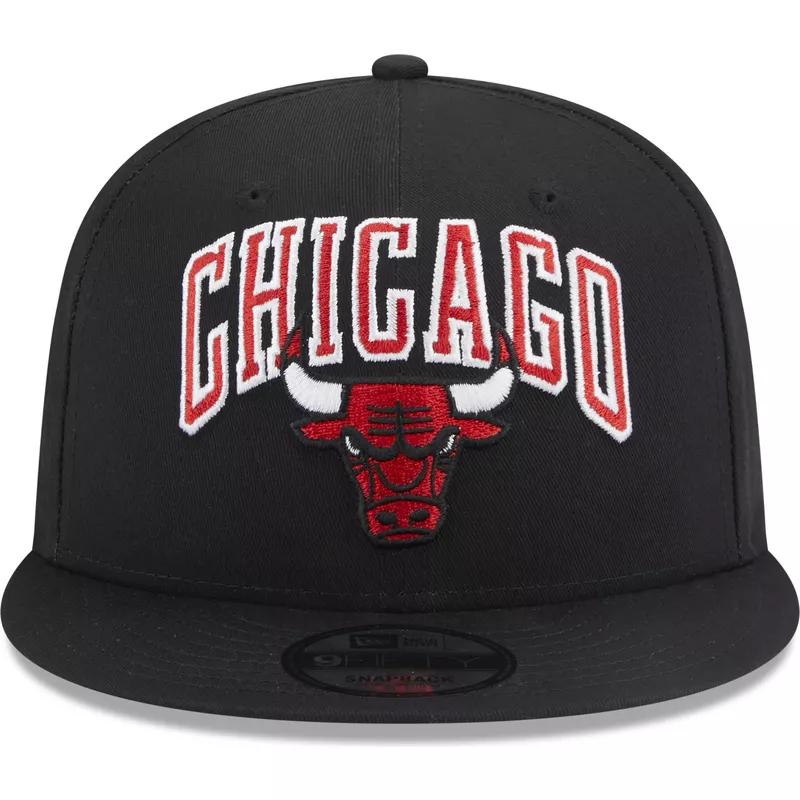 Gorra plana negra snapback 9FIFTY Post-Up Pin de Chicago Bulls NBA