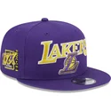 violet-flad-skygge-snapback-9fifty-patch-los-angeles-lakers-nba-kasket-fra-new-era