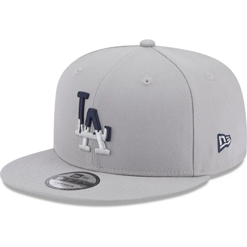 petten-plat-grijs-snapback-9fifty-team-drip-van-los-angeles-dodgers-mlb-van-new-era
