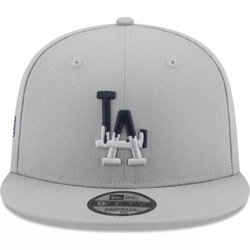 New Era Flat Brim 9FIFTY Team Arch Los Angeles Dodgers MLB Blue and Grey Snapback  Cap