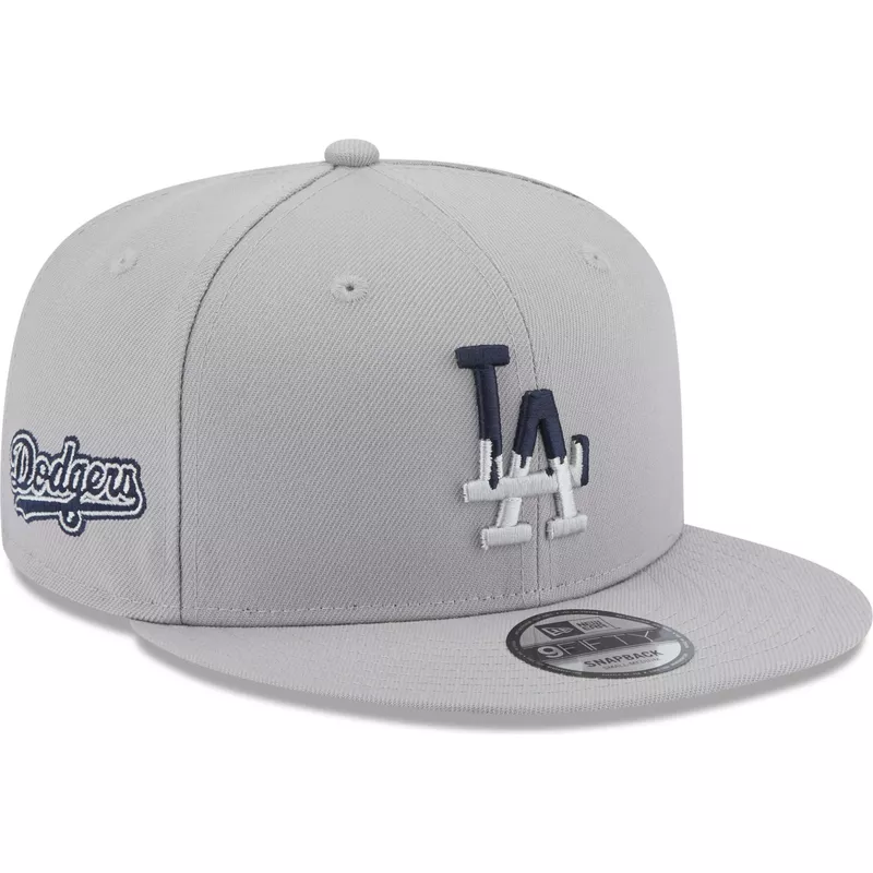 New Era Flat Brim 9FIFTY Team Arch Los Angeles Dodgers MLB Blue and Grey Snapback  Cap