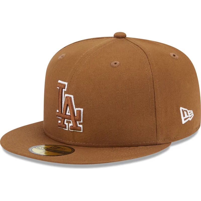 petten-plat-bruin-fitted-59fifty-team-outline-van-los-angeles-dodgers-mlb-van-new-era petten-plat-bruin-fitted-59fifty-team-outline-van-los-angeles-dodgers-mlb-van-new-era