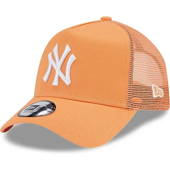 New Era A Frame League Essential New York Yankees MLB Orange Trucker Hat