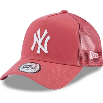 New Era A Frame League Essential New York Yankees MLB Pink Trucker Hat