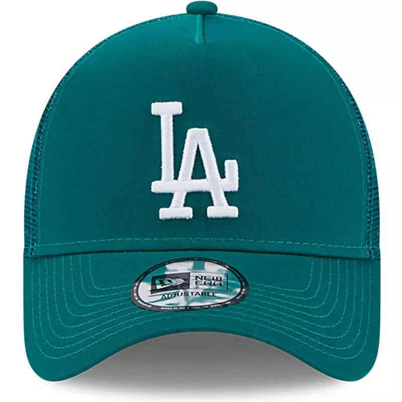 new-era-a-frame-league-essential-los-angeles-dodgers-mlb-green-trucker-hat