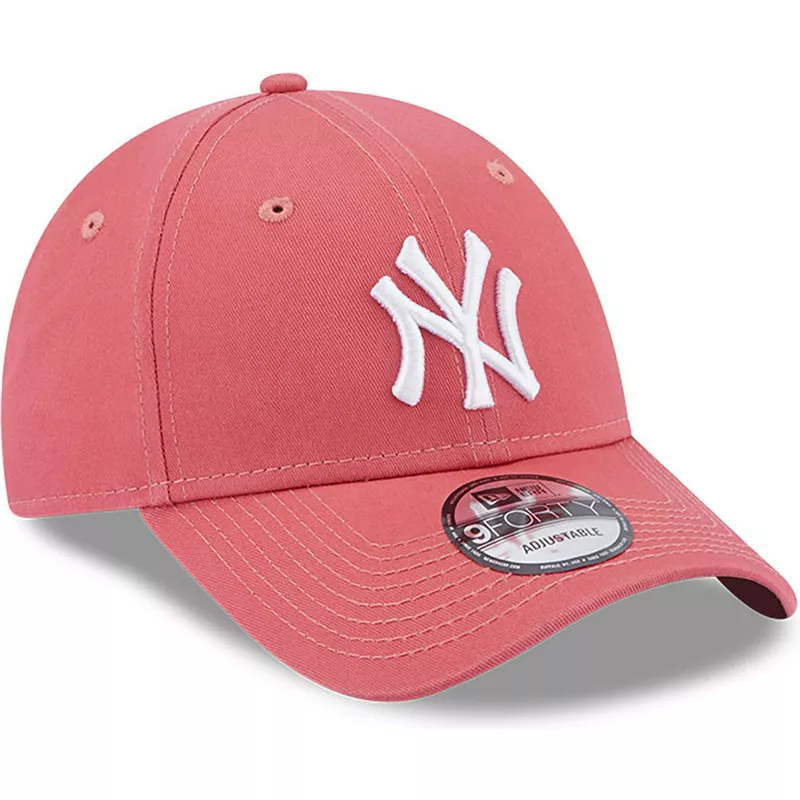 York MLB Era Cap Essential Curved 9FORTY New New Light Pink Brim Adjustable Yankees League