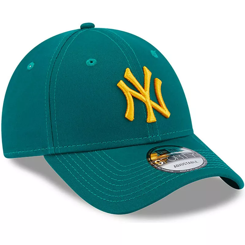 New Era Curved Brim Youth 9FORTY League Essential New York Yankees MLB Green  Adjustable Cap