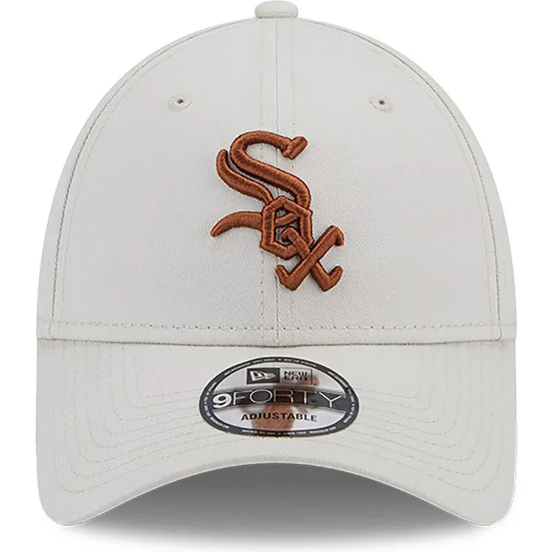 petten-gebogen-beige-verstelbare-band-marron-9forty-league-essential-van-chicago-white-sox-mlb-van-new-era