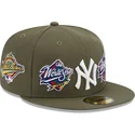 petten-plat-groen-fitted-59fifty-world-series-van-new-york-yankees-mlb-van-new-era