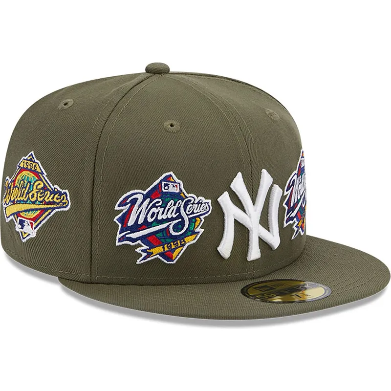 petten-plat-groen-fitted-59fifty-world-series-van-new-york-yankees-mlb-van-new-era