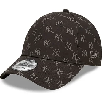 Ρυθμιζόμενο μαύρο καπέλο με καμπύλη 9FORTY Monogram των New York Yankees MLB από τη New Era