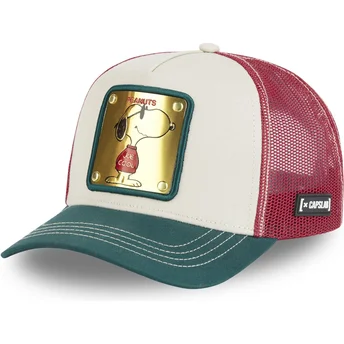 Cappellino trucker bianco, rosso e verde Snoopy Joe Cool JOE2 Peanuts di Capslab