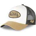hvid-sort-og-brun-cla-trucker-kasket-fra-von-dutch