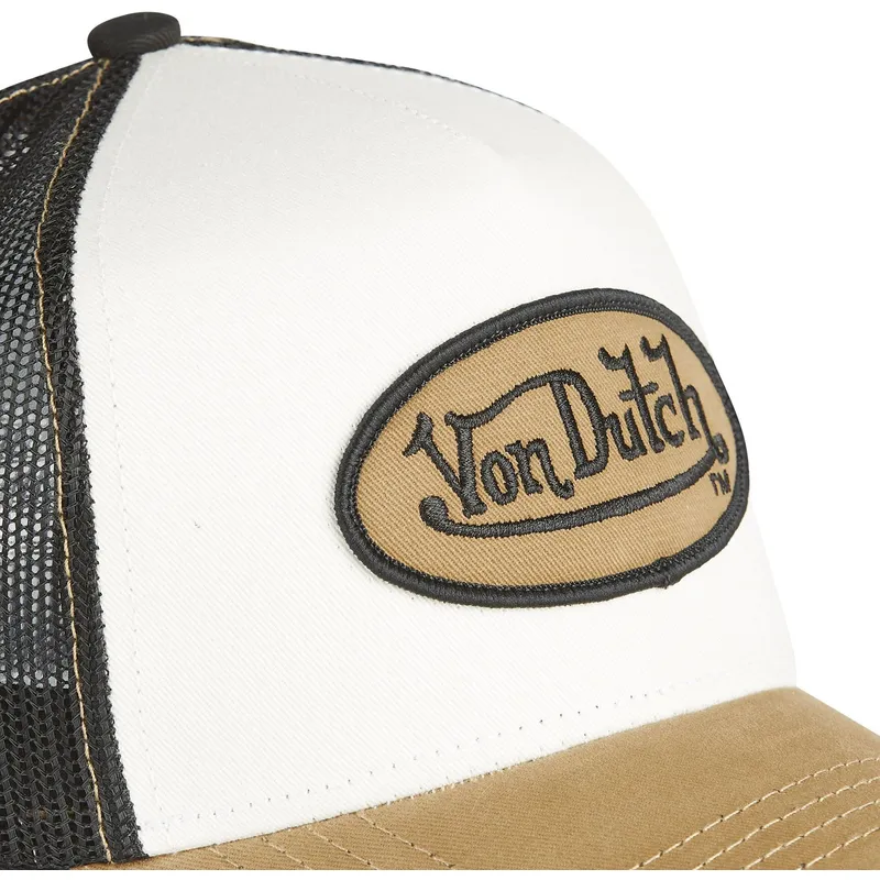 hvid-sort-og-brun-cla-trucker-kasket-fra-von-dutch