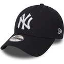 cappellino-visiera-curva-blu-marino-regolabile-per-bambino-9forty-essential-di-new-york-yankees-mlb-di-new-era