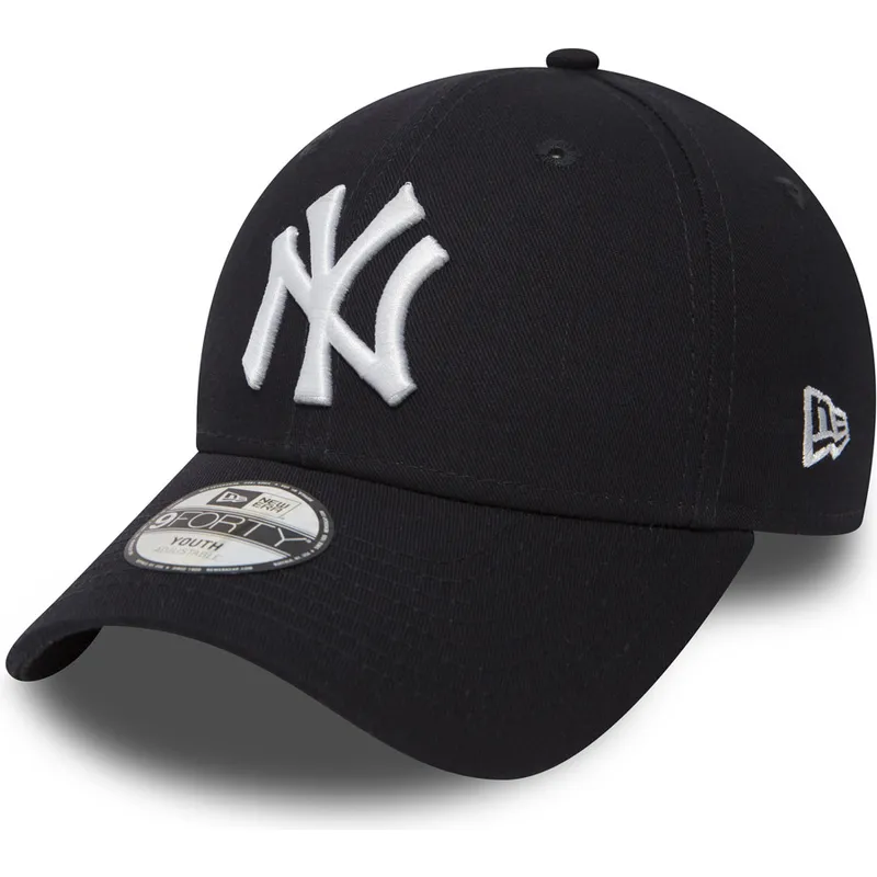 justerbar-marinebla-buet-kasket-til-dreng-9forty-essential-fra-new-york-yankees-mlb-fra-new-era