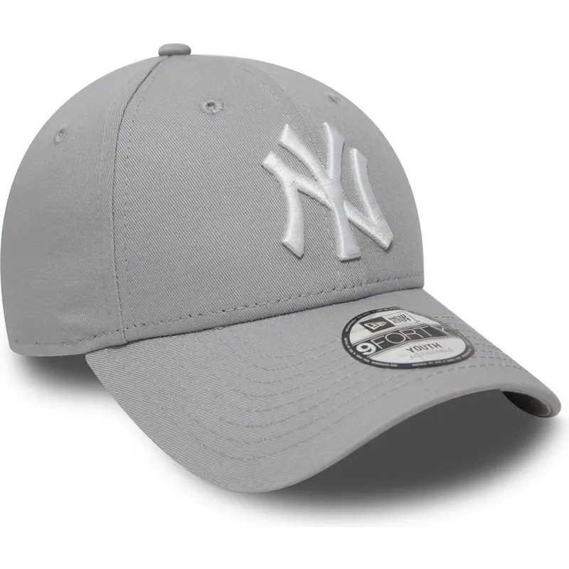 cappellino-curvo-grigio-regolabile-per-bambino-9forty-essential-dei-new-york-yankees-mlb-di-new-era