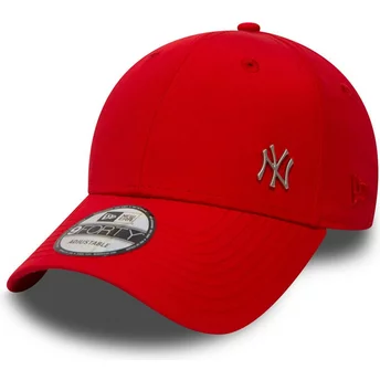 New Era Curved Brim 9FORTY Flawless Logo New York Yankees MLB Red Adjustable Cap