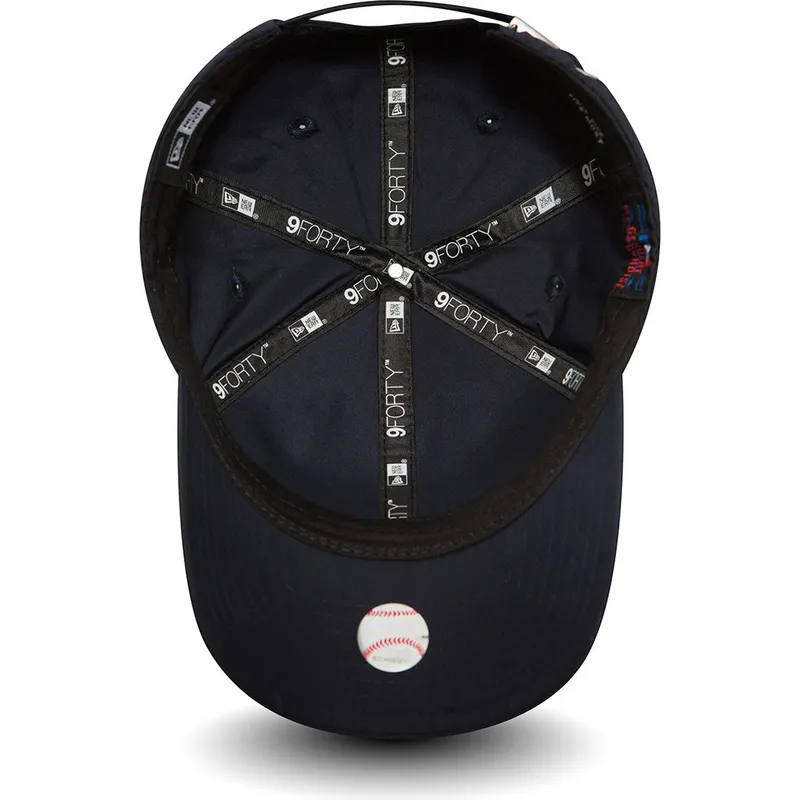 marineblaue-verstellbare-curved-cap-9forty-flawless-logo-der-new-york-yankees-mlb-von-new-era