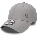 graue-verstellbare-curved-cap-9forty-flawless-logo-der-new-york-yankees-mlb-von-new-era