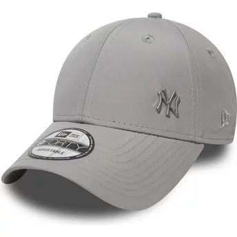 Gorra curva gris ajustable 9FORTY Flawless Logo de New York Yankees MLB de New Era