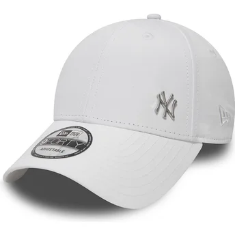 Cappellino visiera curva bianco regolabile 9FORTY Flawless Logo di New York Yankees MLB di New Era