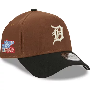 Gorra curva marrón y negra snapback 9FORTY A Frame Harvest de Detroit Tigers MLB de New Era