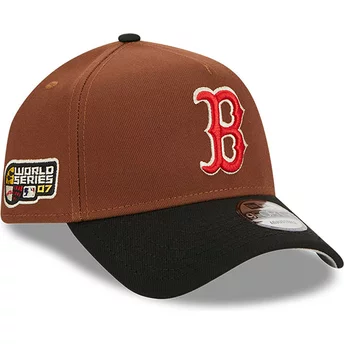 Gorra curva marrón y negra snapback 9FORTY A Frame Harvest de Boston Red Sox MLB de New Era