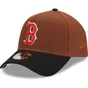 petten-gebogen-bruin-snapback-9forty-a-frame-harvest-van-boston-red-sox-mlb-van-new-era