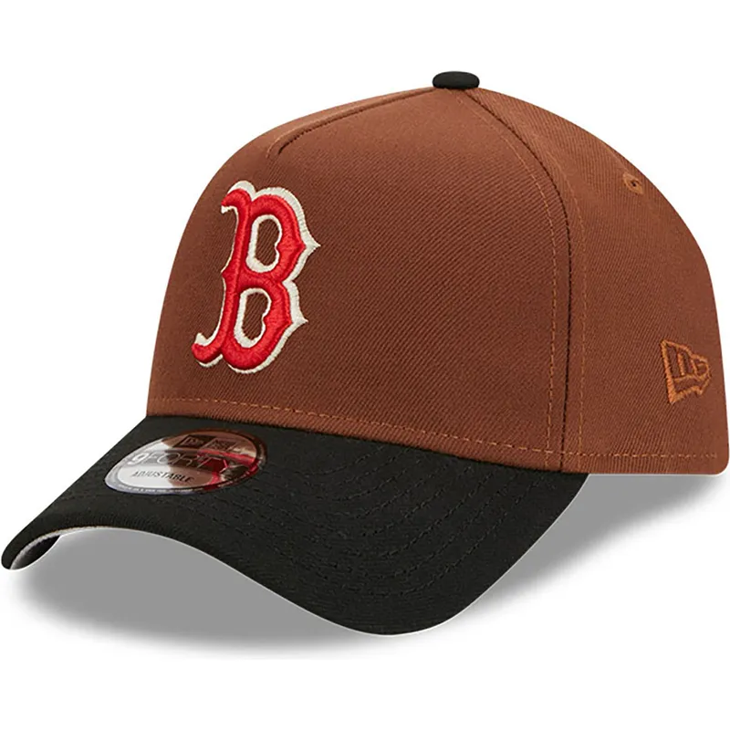 petten-gebogen-bruin-snapback-9forty-a-frame-harvest-van-boston-red-sox-mlb-van-new-era