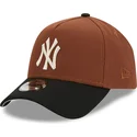 petten-gebogen-bruin-snapback-9forty-a-frame-harvest-van-new-york-yankees-mlb-van-new-era