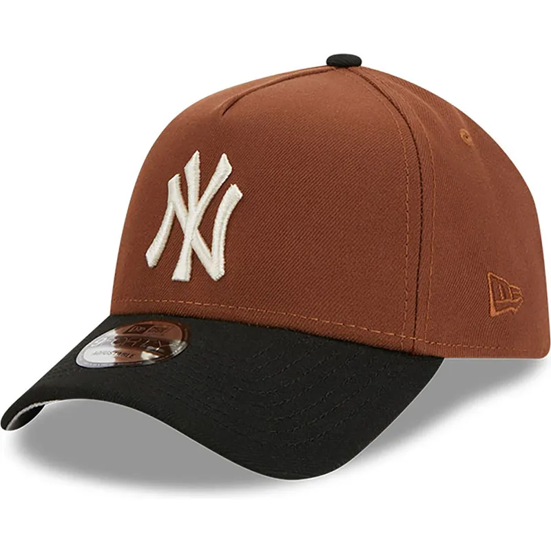 petten-gebogen-bruin-snapback-9forty-a-frame-harvest-van-new-york-yankees-mlb-van-new-era