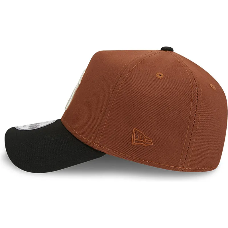 petten-gebogen-bruin-snapback-9forty-a-frame-harvest-van-new-york-yankees-mlb-van-new-era
