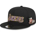 casquette-plate-noire-snapback-9fifty-post-up-pin-los-angeles-lakers-nba-new-era