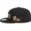 flad-sort-snapback-9fifty-post-up-pin-kasket-fra-los-angeles-lakers-nba-af-new-era