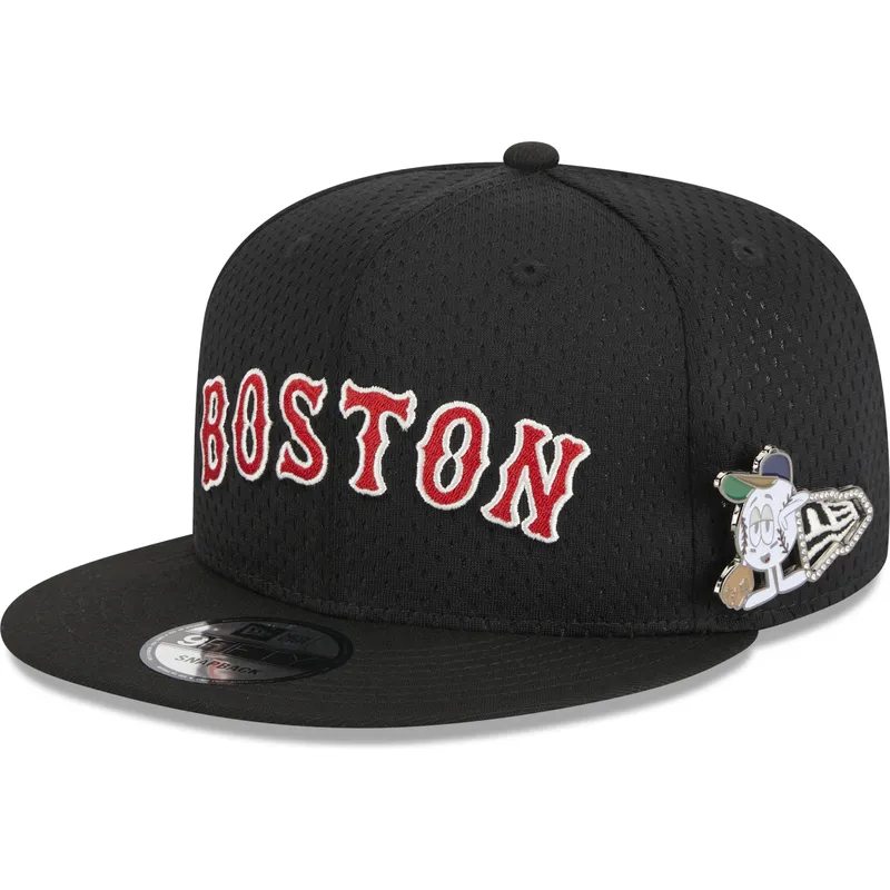 schwarze-flache-snapback-kappe-9fifty-post-up-pin-der-boston-red-sox-mlb-von-new-era