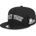 cappello-piatto-nero-snapback-9fifty-post-up-pin-dei-new-york-yankees-mlb-di-new-era
