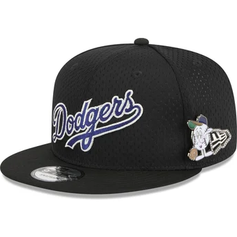Svart platt snapback-keps 9FIFTY Post-Up Pin Los Angeles Dodgers MLB från New Era