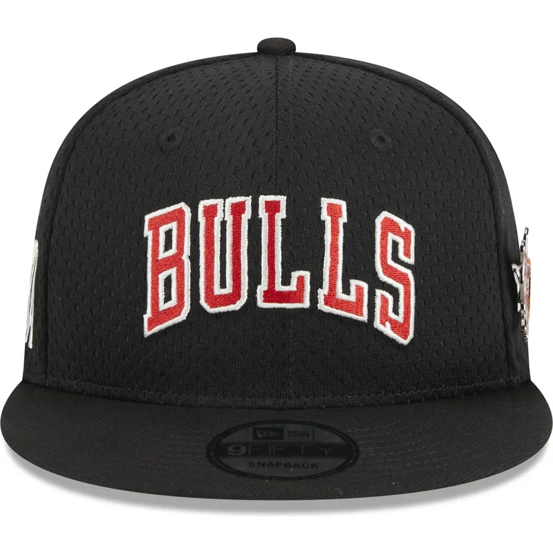 petten-plat-zwart-snapback-9fifty-post-up-pin-van-chicago-bulls-nba-van-new-era