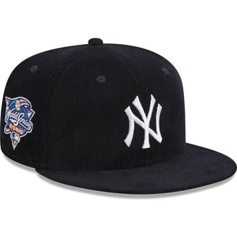 Casquette plate bleue marine ajustée 59FIFTY Throwback Cord New York Yankees MLB New Era