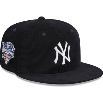 Gorra plana azul marino ajustada 59FIFTY Throwback Cord de New York Yankees MLB de New Era