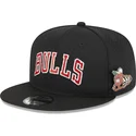 petten-plat-zwart-snapback-9fifty-post-up-pin-van-chicago-bulls-nba-van-new-era