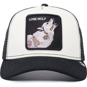 Casquette trucker blanche et noire loup The Lone Wolf The Farm Goorin Bros.