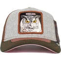 casquette-trucker-grise-marron-et-verte-hibou-cum-laude-ass-play-the-farm-goorin-bros