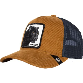 Goorin Bros. The Farm brun og marineblå panter Panther Panthuroy Corduroy trucker kasket.