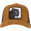 casquette-trucker-marron-et-bleue-marine-panthere-panther-panthuroy-corduroy-the-farm-goorin-bros