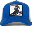 casquette-trucker-bleue-et-blanche-cheval-sly-stallione-corduroy-the-farm-goorin-bros